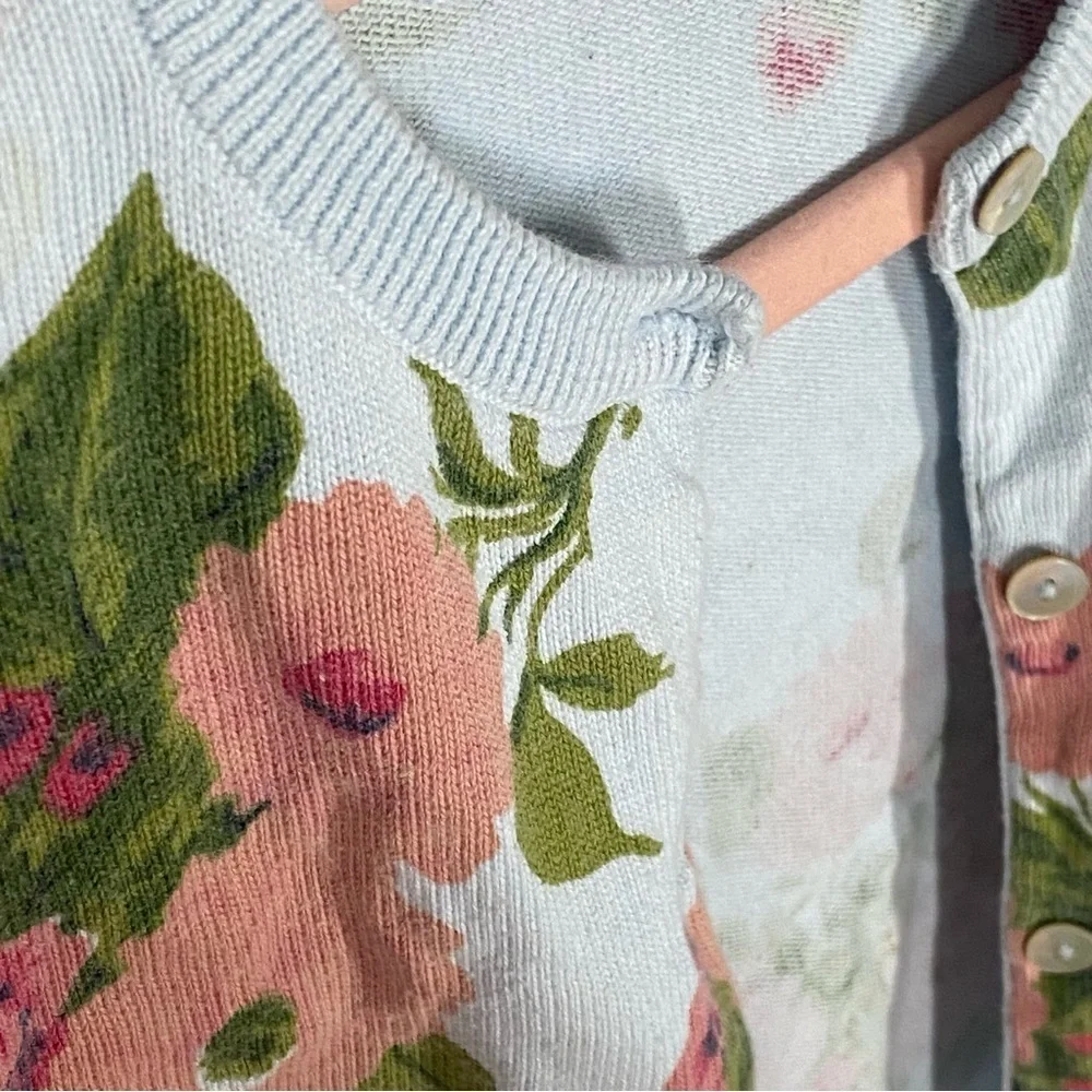 Mini Boden Floral Cotton Cardigan – Size 3–4Y